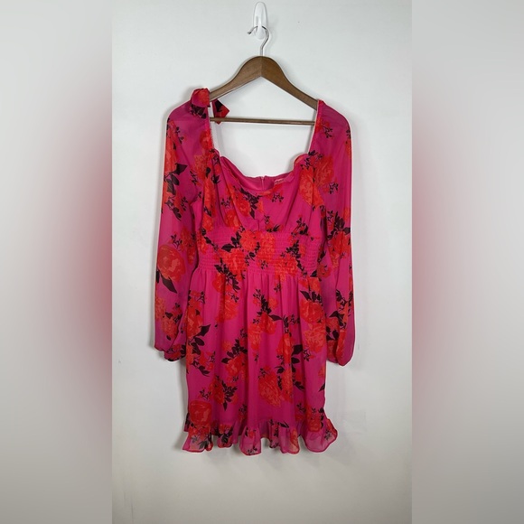 Betsey Johnson Floral Smocked Dress Size 10 - Picture 1 of 7